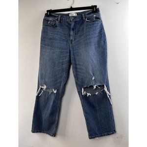 Abercrombie & Fitch High Rise The Ankle Straight Ultra High Rise Curve Love 32